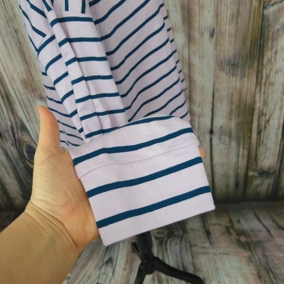Code Mode Purple Stripe Cropped Long Sleeve Top - Picture 6 of 9